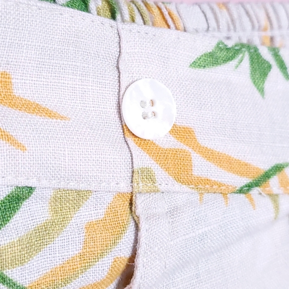 Anthropologie Lilka Linen Tropical Leaf Wide Leg Lounge Pants - Picture 5 of 13